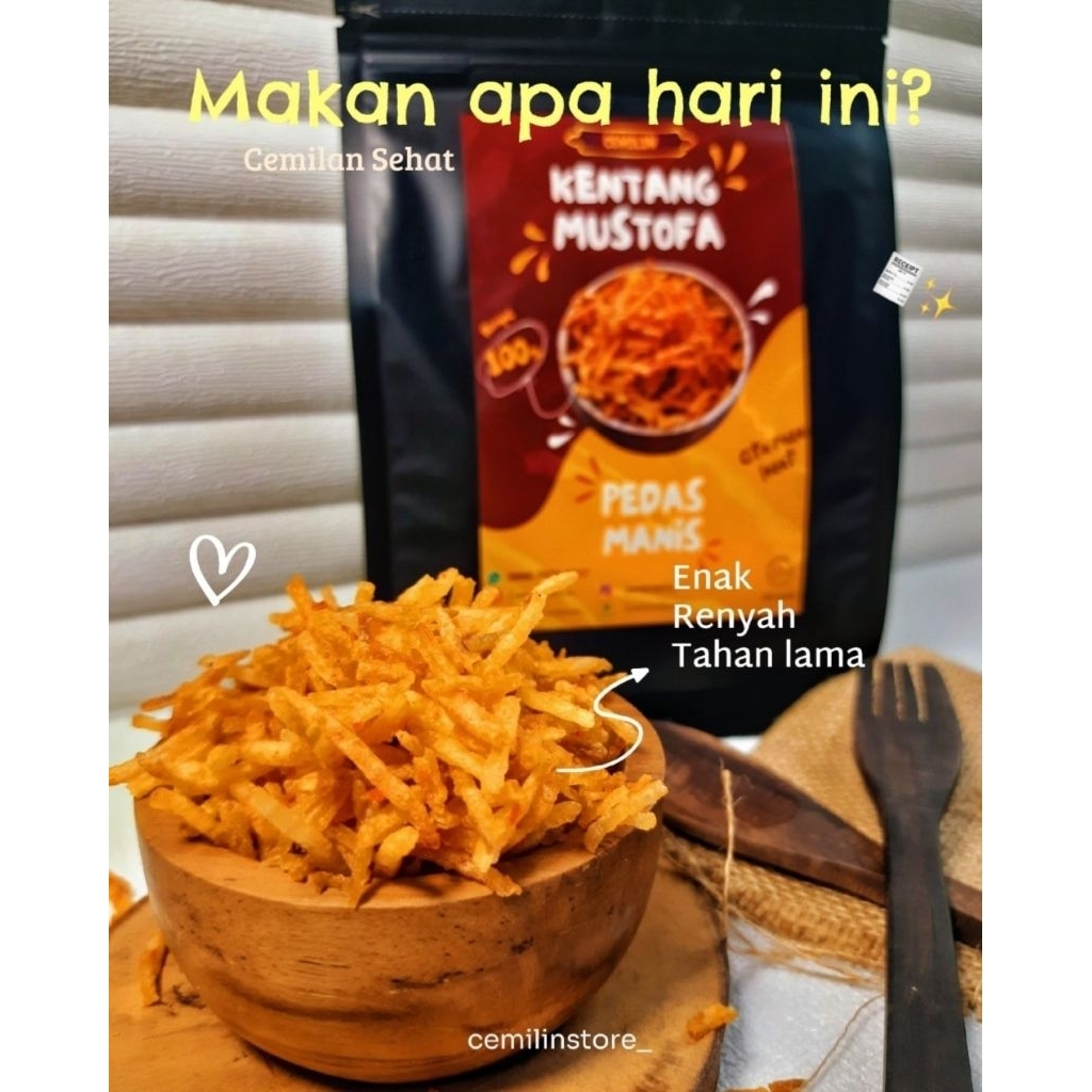 MULAI DARI 18.5K Cemilin kentang mustofa rasa pedas manis 100g kering kentang awet oleh-oleh jakarta