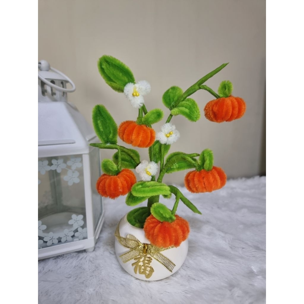 Hiasan dekorasi imlek pohon jeruk, lucky citrus DIY Kit, pohon jeruk imlek, pajangan meja hiasan poh