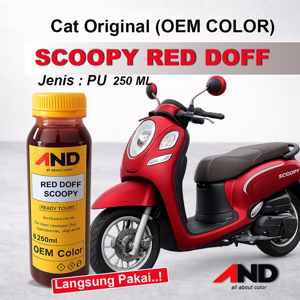 Cat Scoopy Merah Doff PU Oem - Cat AND OEM scoopy red Doff - langsung pakai