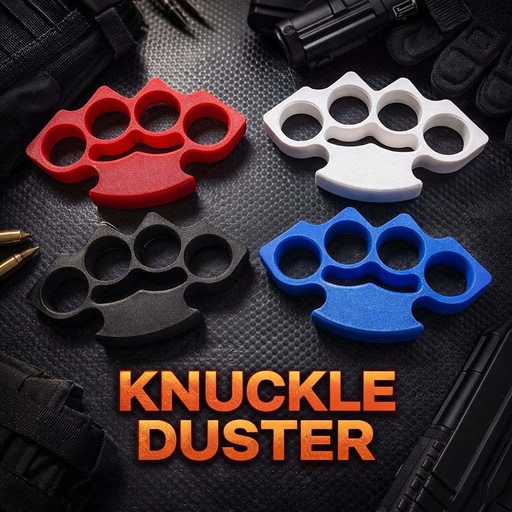 Knuckle Duster Self Defense Alat Tinju Alat Pelindung Diri Bahan Plastik Keras Versi Runcing Atau La