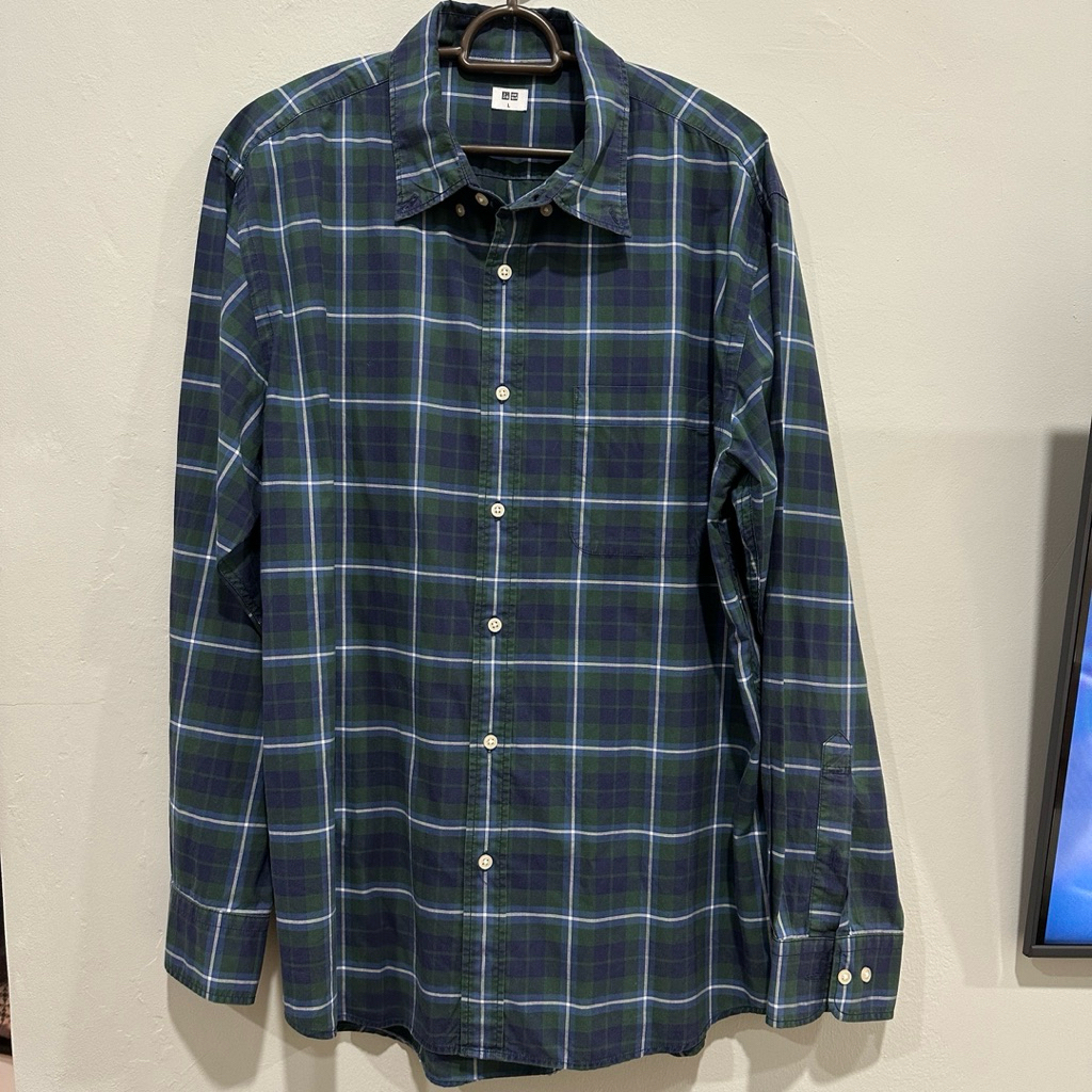 (22) Kemeja UNIQLO Biru Original Pria