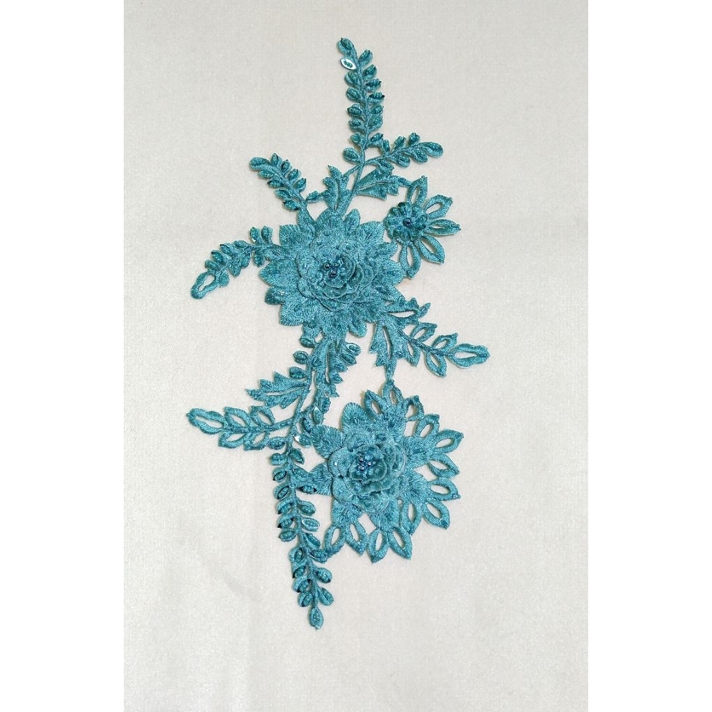 Renda Aplikasi Bunga Bordir Payet