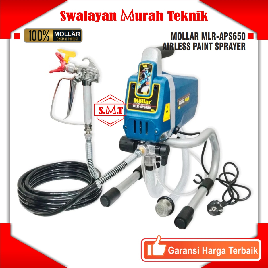 Alat Semprot Cat Tanpa Angin Kompresor Hemat Listrik MOLLAR APS650 Low Watt AIRLESS Paint Sprayer
