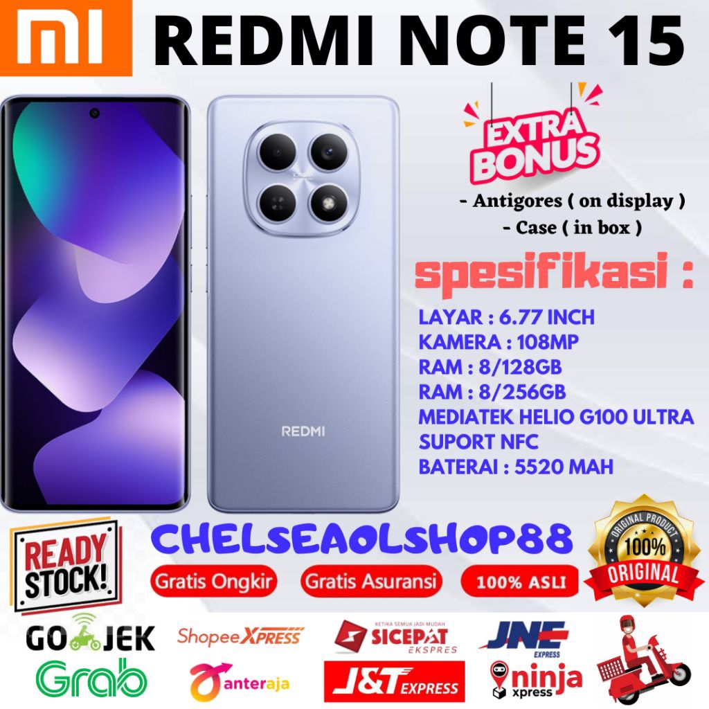 REDMI NOTE 15 NFC RAM 8/256GB GARANSI RESMI