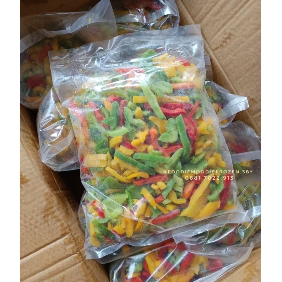 Mix paprika slice 1kg/paprika potong/ sayur paprika/ paprika frozen
