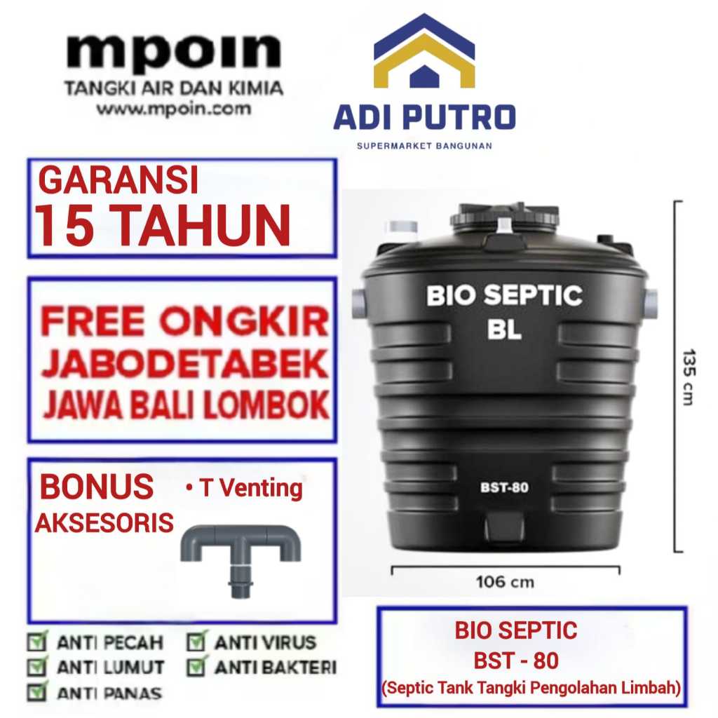 SEPTIC TANK MPOIN BST - 80 LT HITAM