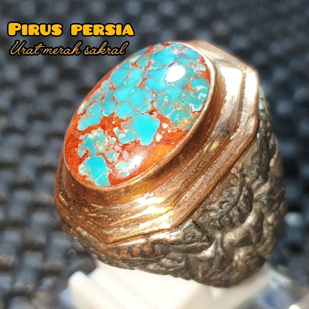 batu pirus persia urat merah langka