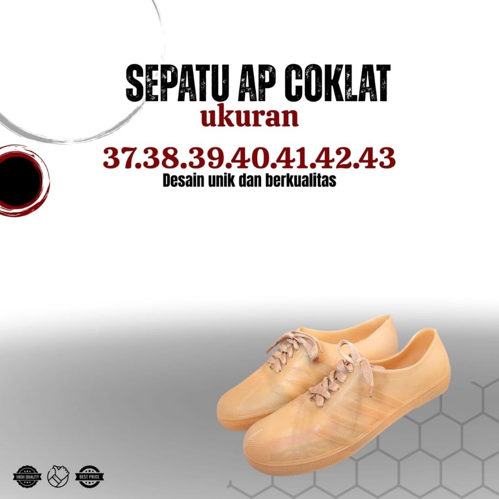 Sepatu AP karet cream putih hitam - sepatu kerja sawah grosir