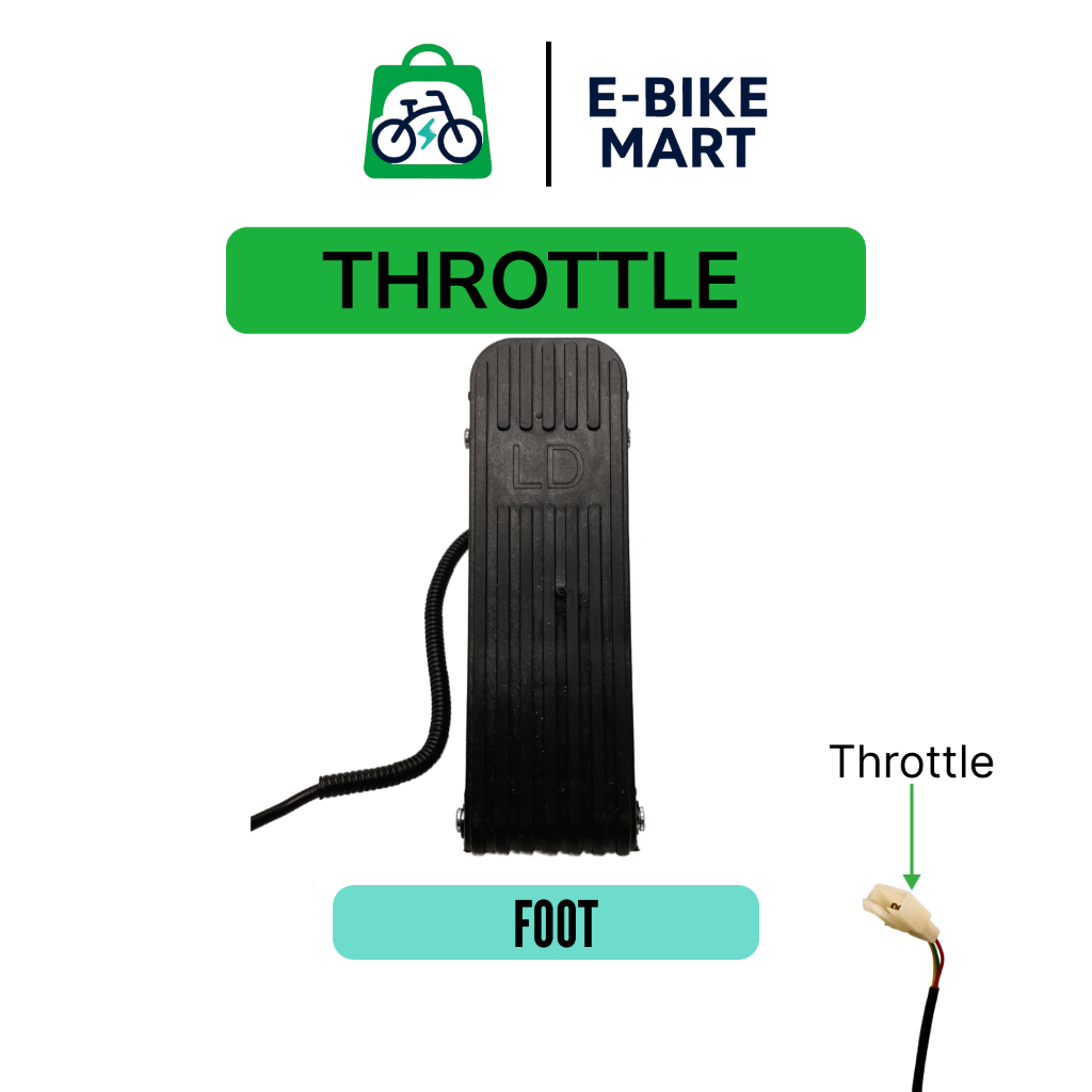 Pedal Gas Elektrik Foot Throttle Pedal Gas Kaki Motor Listrik Dinamo BLDC Go Kart ATV Hitam