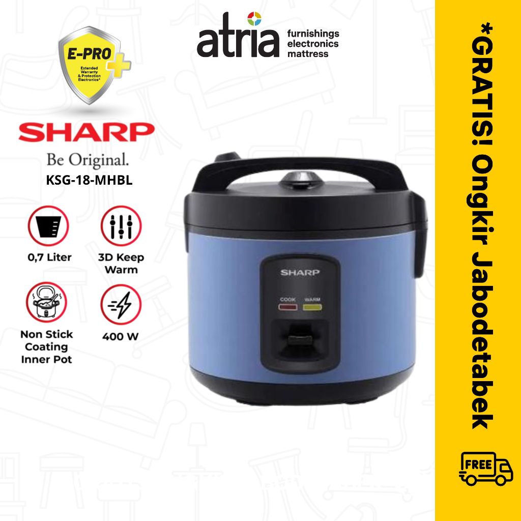 Sharp KS-G18MH-BL/BZ Rice Cooker 1.8L - Masak Nasi Lebih Praktis