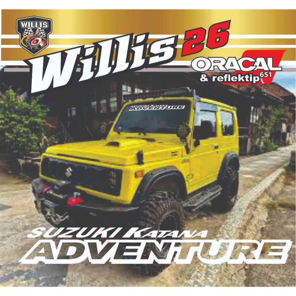 [PROMO] stiker kaca depan mobil jeep adventure Terbaru stiker mobil ksuzuki katana adventure