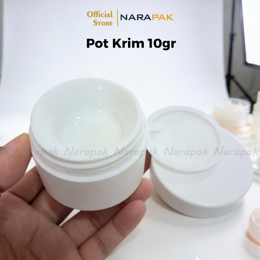Pot / Jar 10gr - 15gr Putih Tabung Plastik Cepukan Tempat Krim Kosmetik Krim Wajah HKA0288