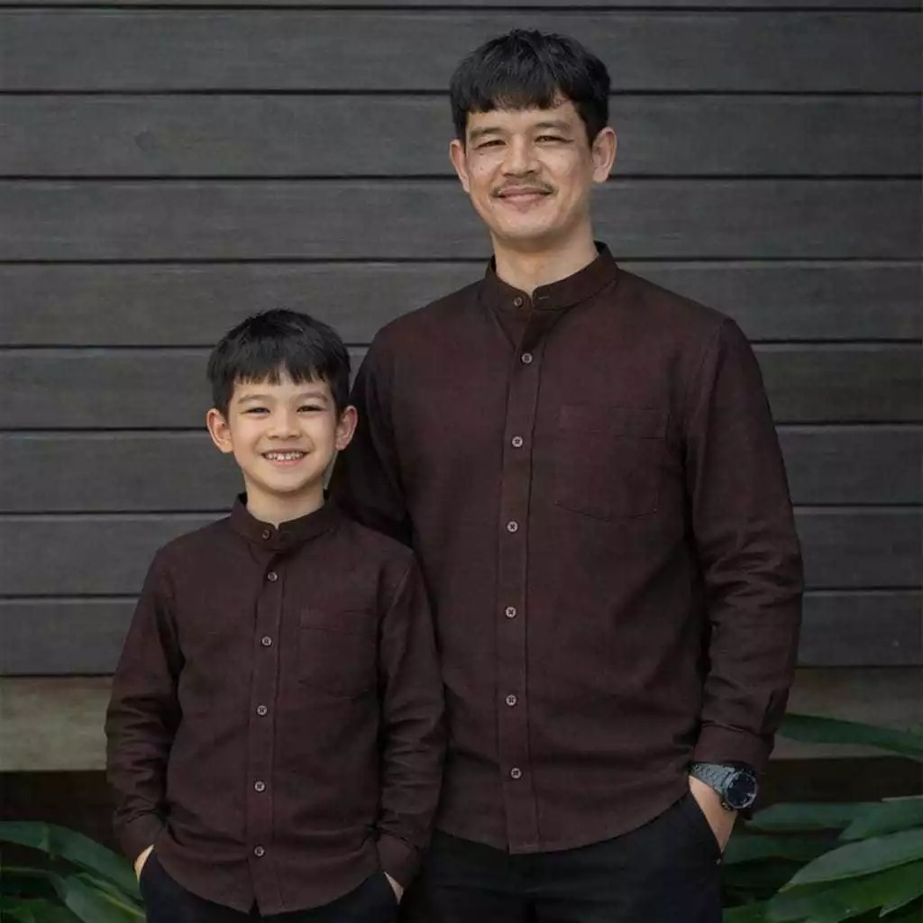 Crfated couple series kemko tangan panjang bahan katton linen premium