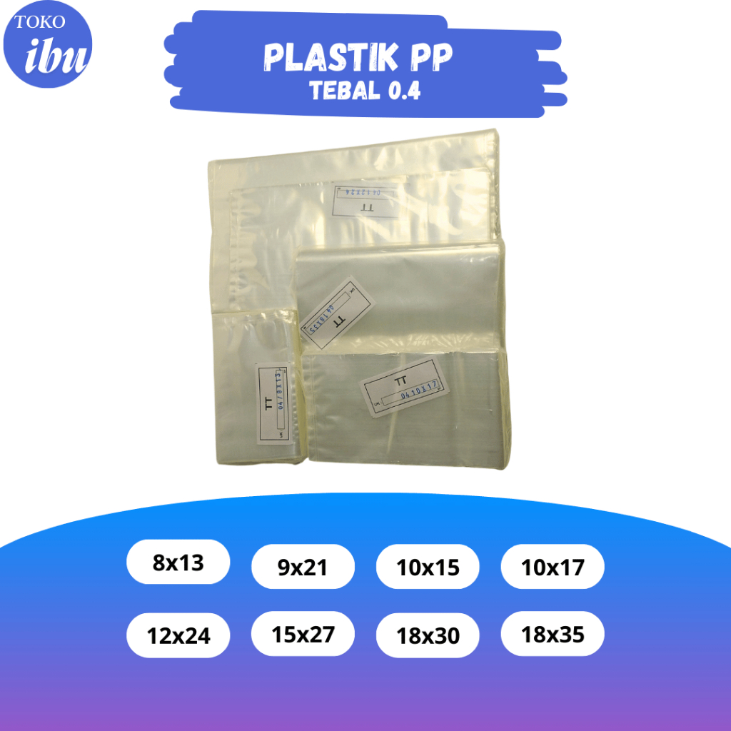 Plastik PP Bening tebal 0.4 Plastik Snack Plastik Serbaguna Plastik PP Bening