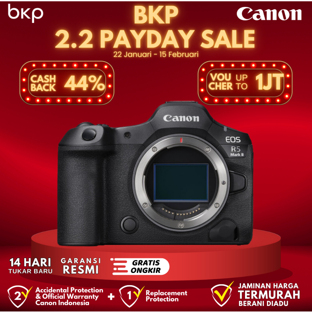 Canon EOS R5 Mark II Body / Canon R5 II Body Kamera Mirrorless  Canon EOS R5II 24-105mm F4 L GARANSI