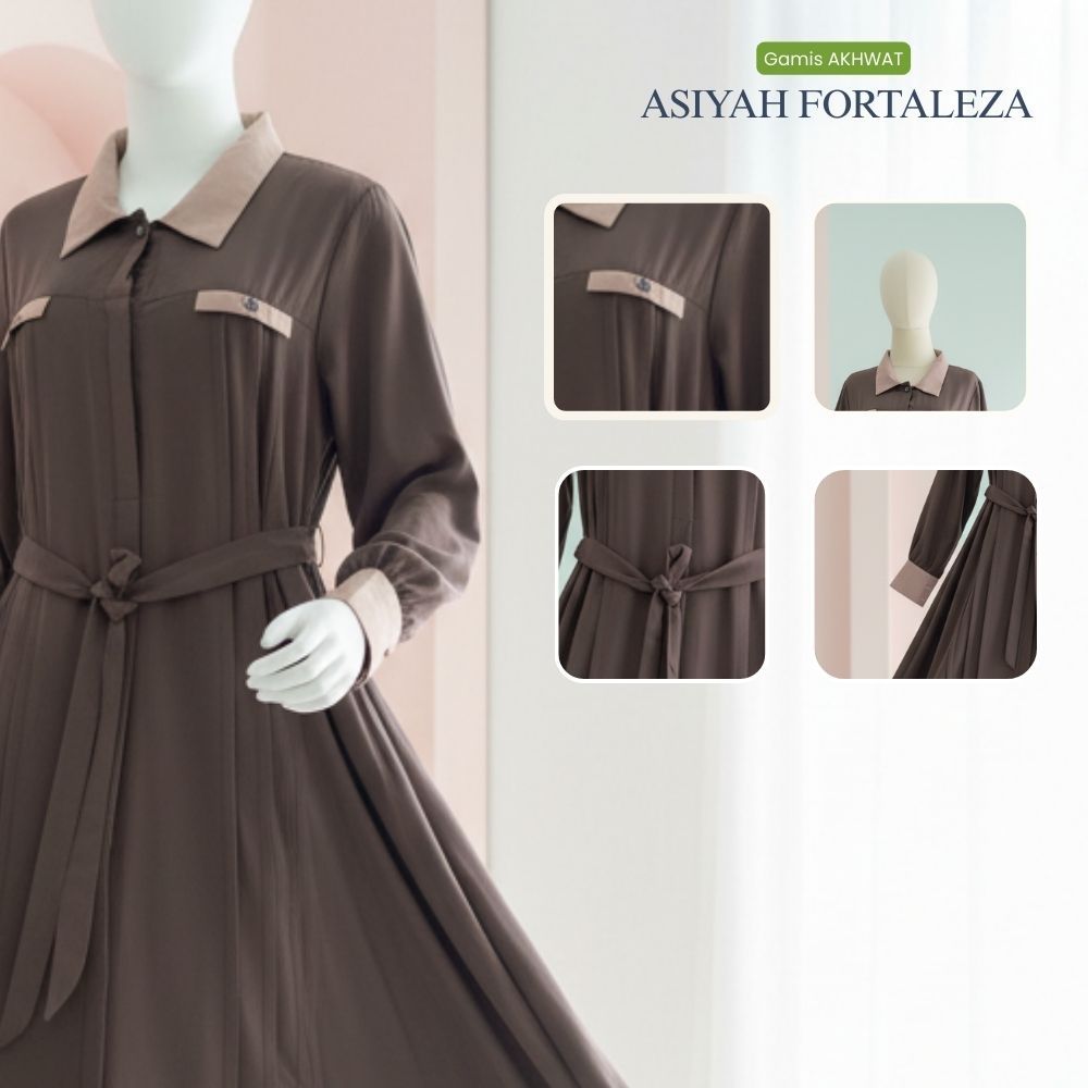 Gamis Akhwat Asiyah Tranding 2026 Desain ABAYA Simple ELEGAN. Material  FORTALEZA Anti UV Premium