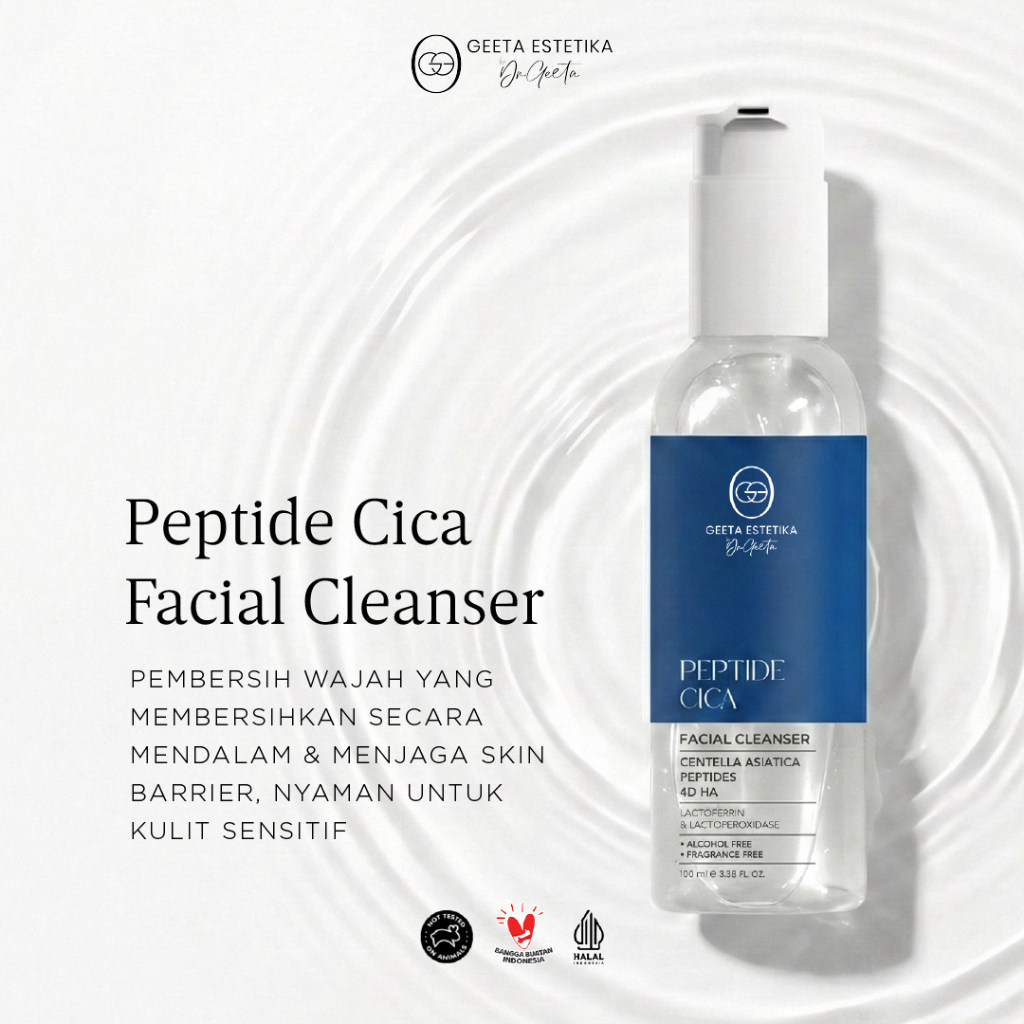 GEETA ESTETIKA By Dr Geeta Peptide Cica Facial Cleanser 100ml | Facial Wash Lembut untuk Kulit Sensi