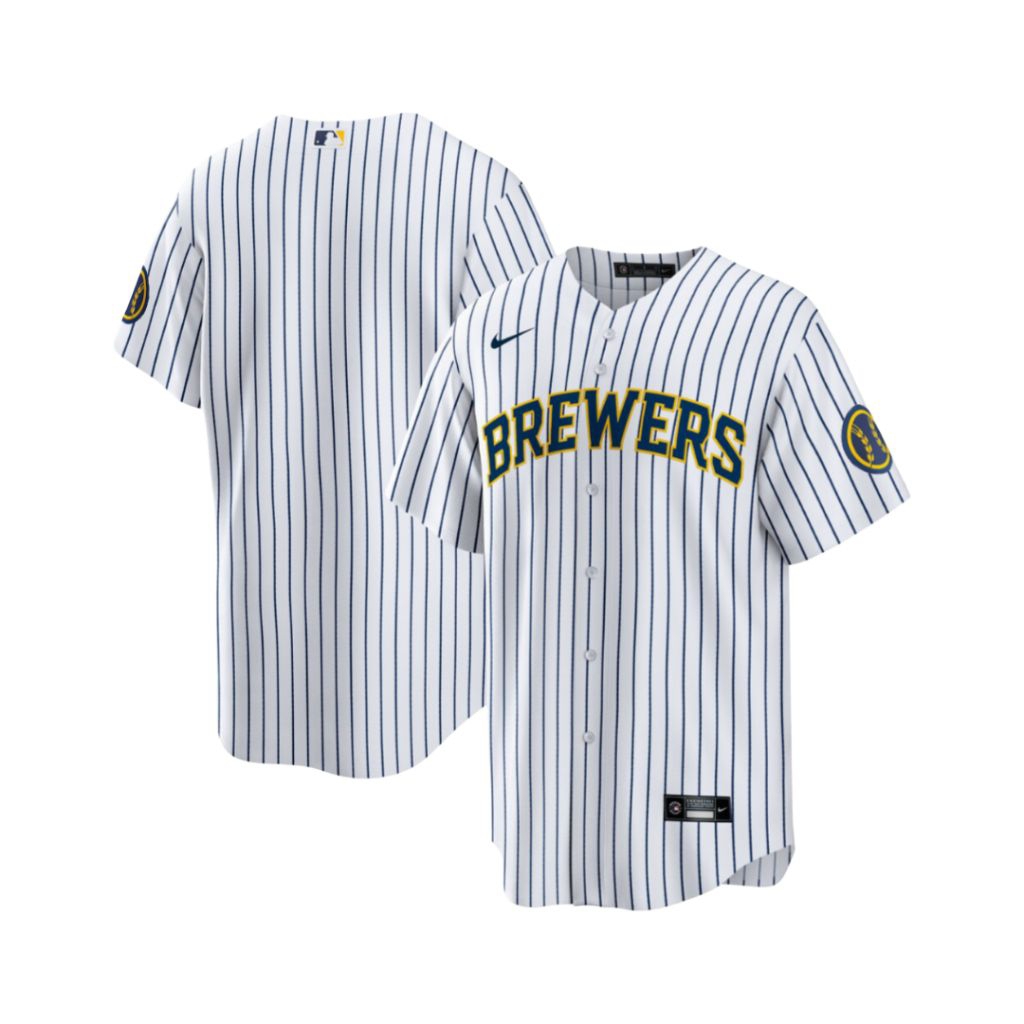 MLB Men's Milwaukee Brewers Nike White Alternate RepIica Team Jersey