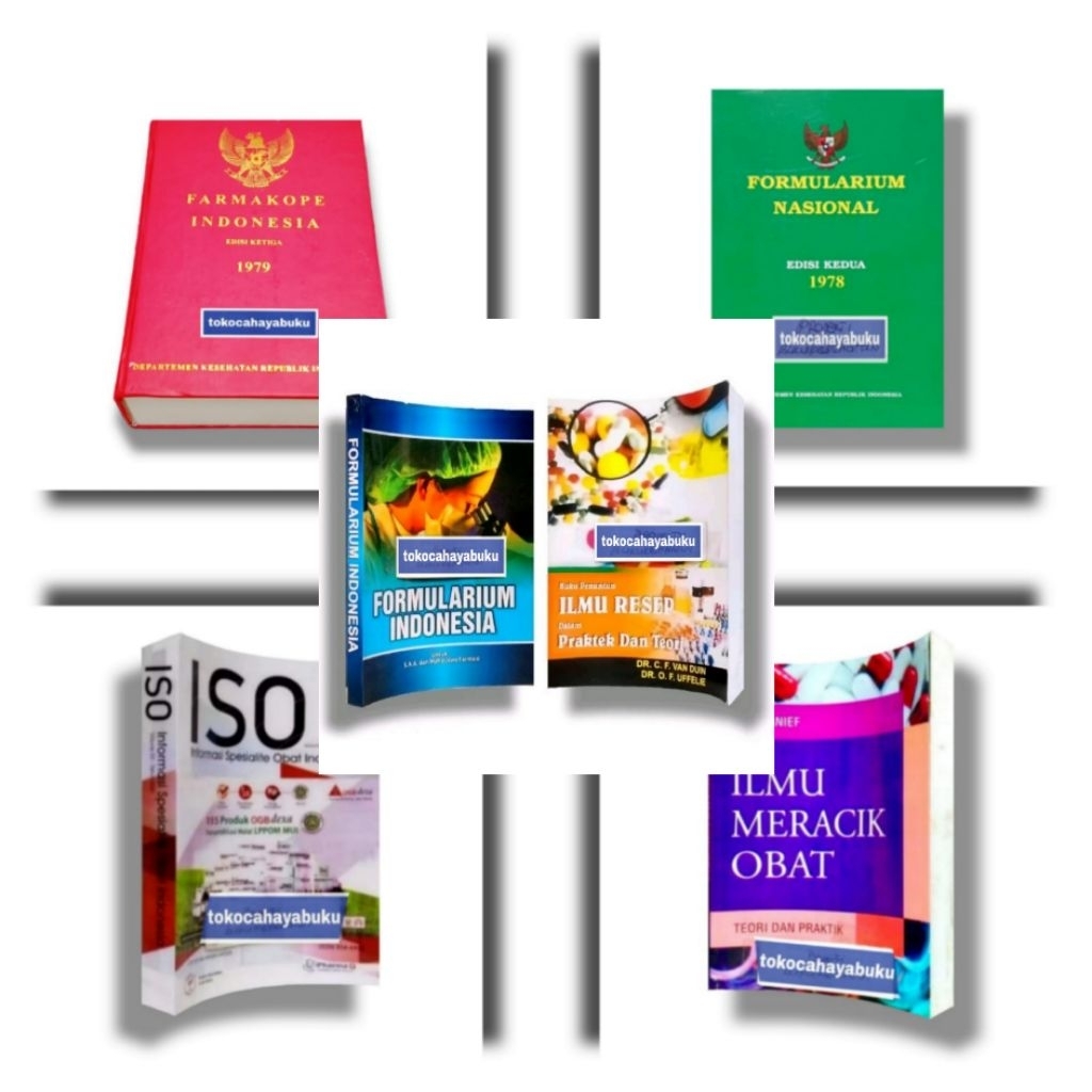 PAKET 6 BUKU FARMASI : FI 3 ( FARMAKOPE INDONESIA Ed. 3 ) ISO, FORNAS, IMO, FOI, ILMU RESEP VANDUIN