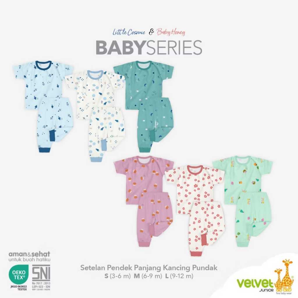 [3/3] KANCING BAHU LENGAN PENDEK CELANA PANJANG | VELVET JUNIOR UNISEX BOY & GIRL Setelan PIYAMA PAJ
