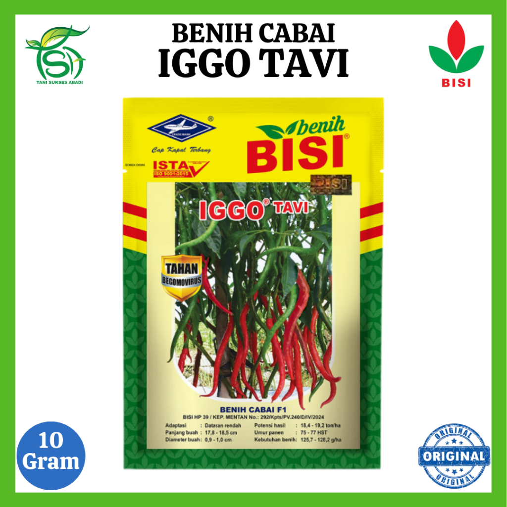 Benih Cabai IGGO TAVI (2000 Biji) - Bibit Cabe CMK Hibrida F1 BISI