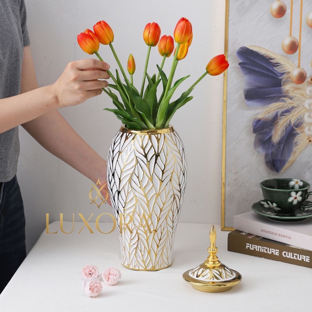 Vas Bunga Mediteranean | Vas Bunga Mediterania Keramik Besar Premium Vas Bunga Kaca Vas Minimalis Ae