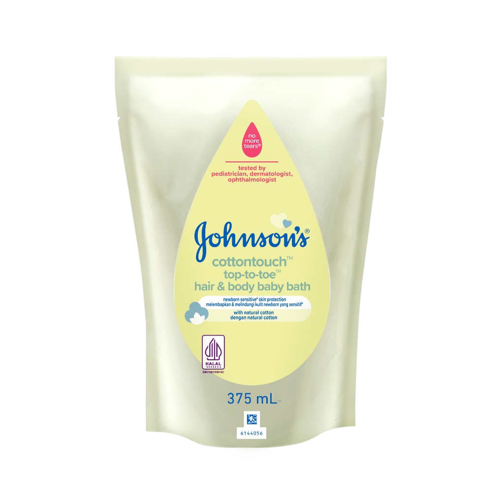 JOHNSON'S CottonTouch Top-to-Toe Hair & Body Baby Bath - Sabun Bayi 2in1 Refill 375ml