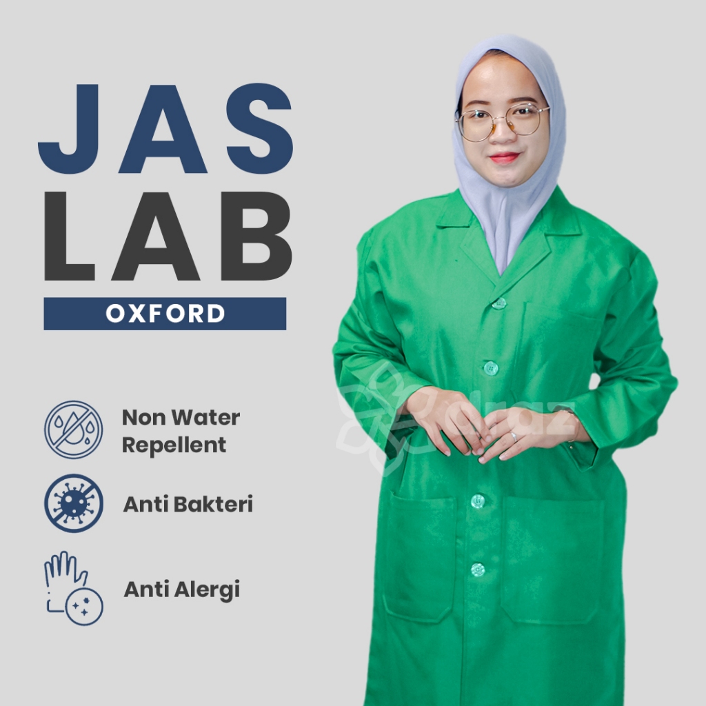 TOKODRAZ - Baju Praktek Jas Laboratorium Lengan Panjang Warna Hijau Pria Wanita, Jas Lab