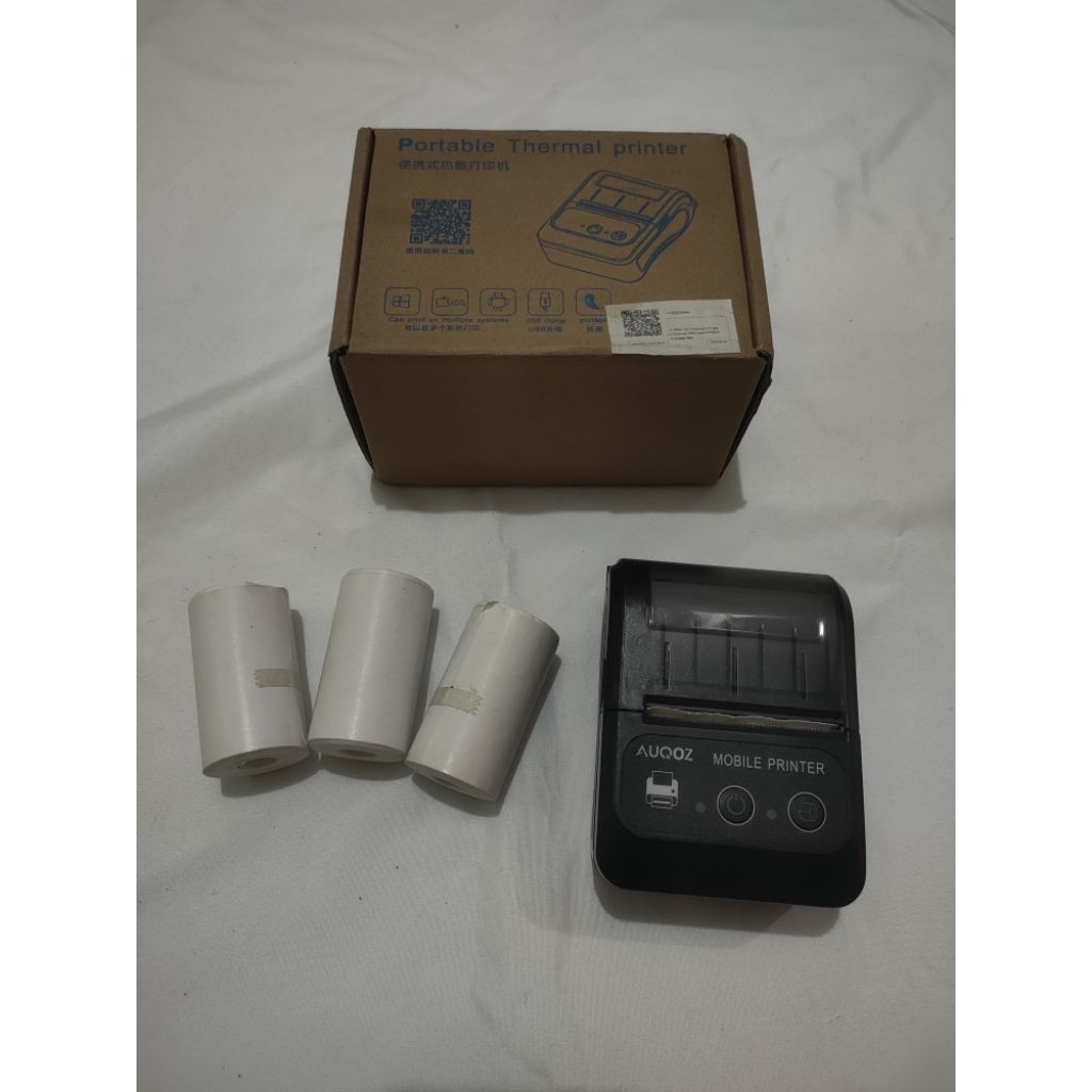 {PRELOVED} Portabel Thermal Printer + Kertas Thermal Printer 3pcs