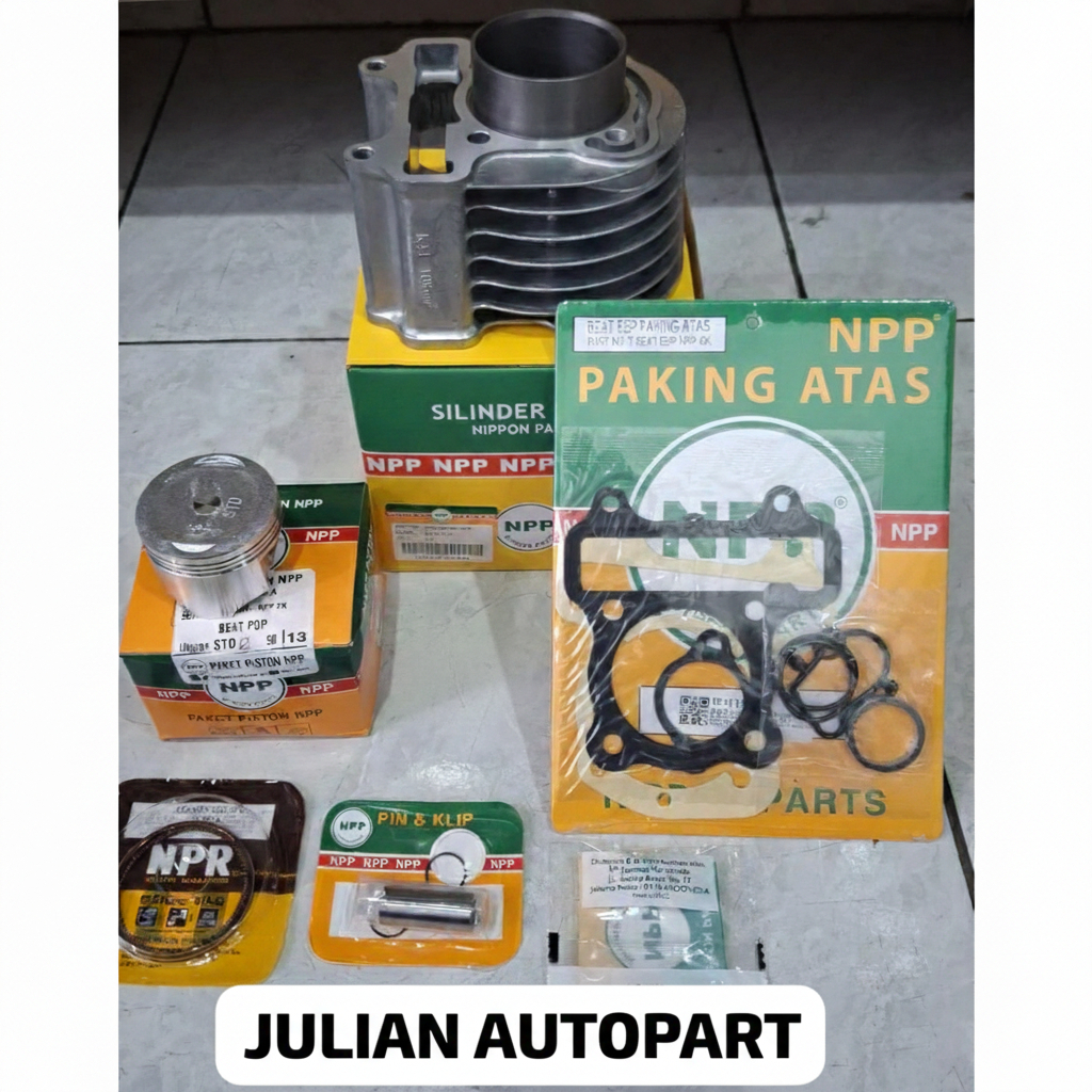 Blok seher boring silinder beat pop + topset seal klep + piston kit beat fi, beat street, vario 110 