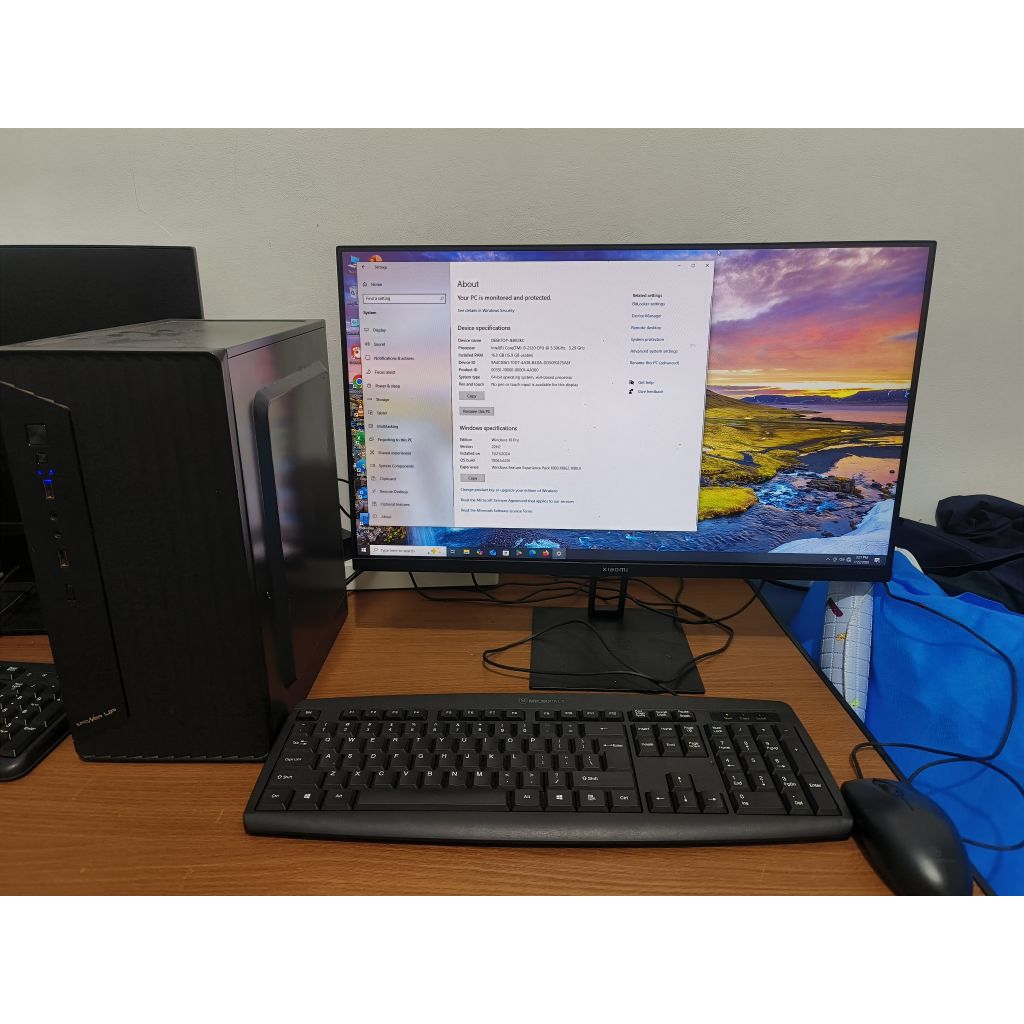 1 set pc bekas bekas kantor full set   ram 16/ ssd 128 gb