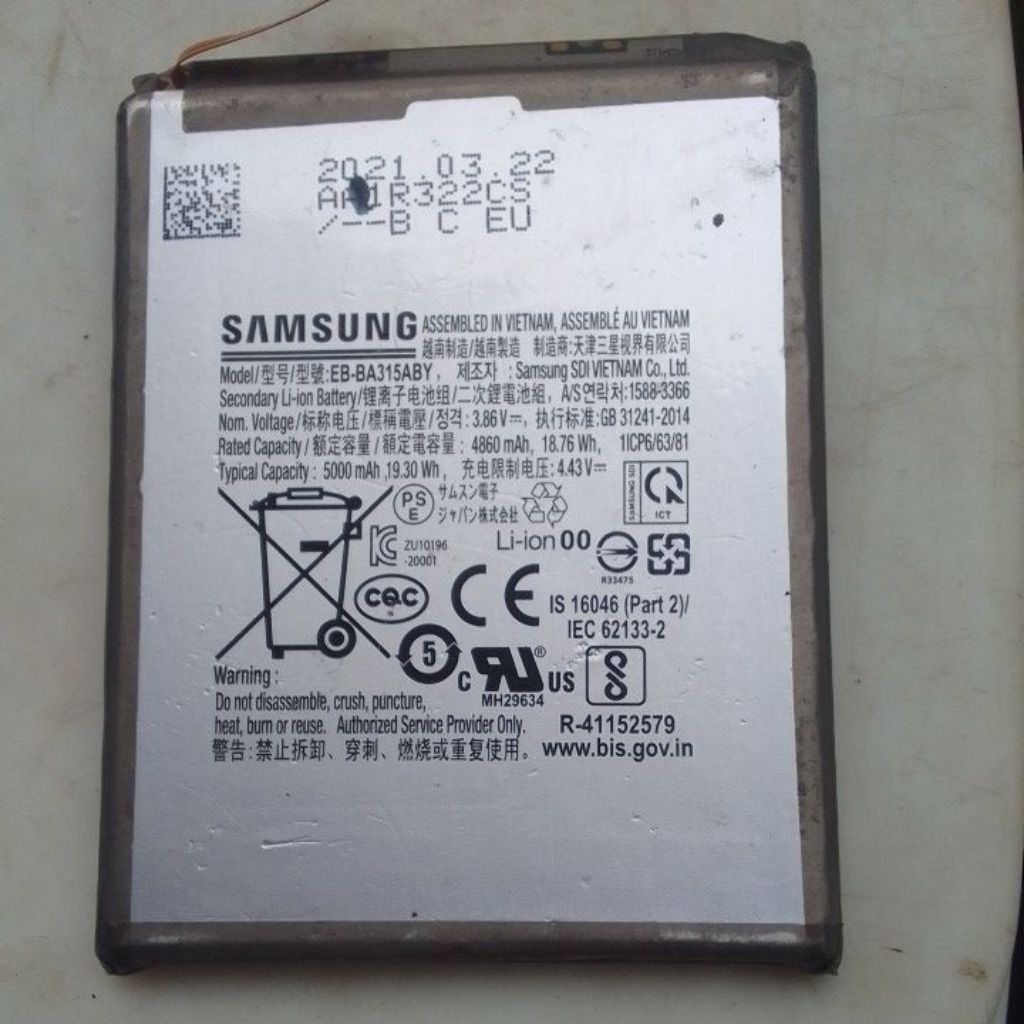 eb-ba315aby hp samsung GALAXY A31 / A315F Batre BA315 Original seken