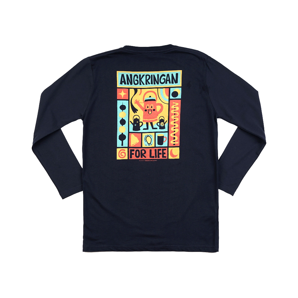 Dagadu T-shirt Long Sleeve Angkringan | Kaos Lengan Panjang Pria Wanita | Cotton Combed