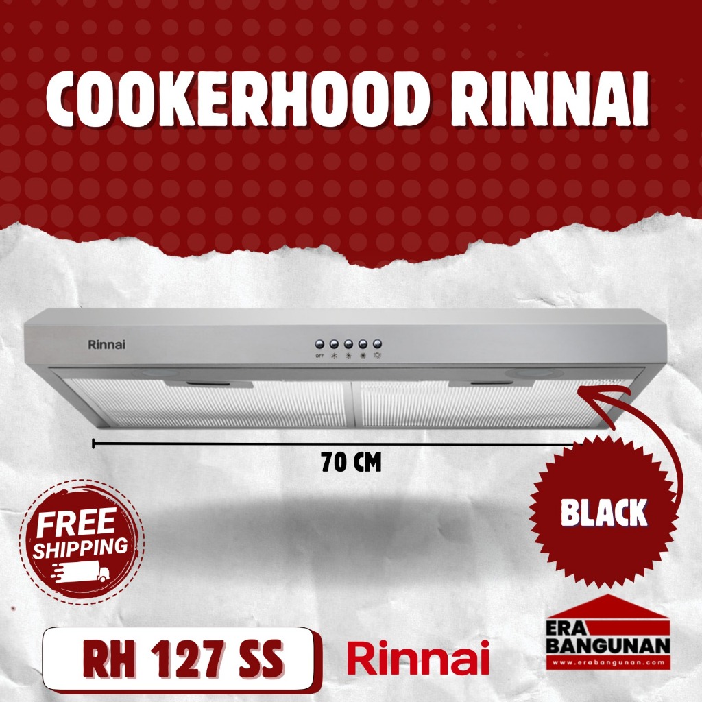 Rinnai RH-127SS RH 127 SS Slim Cooker Hood 70cm Stainless Steel