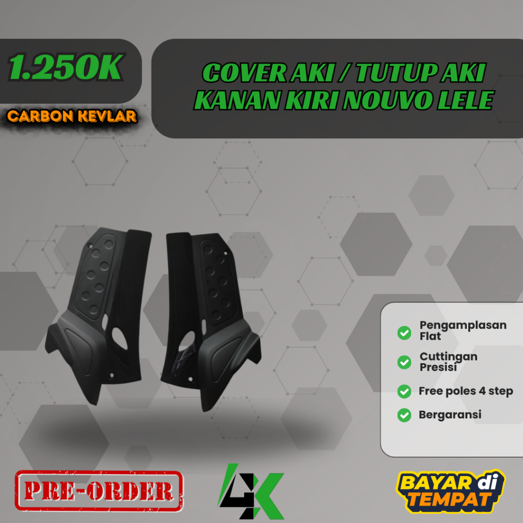 Cover Aki/ Tutup Aki Kanan Kiri Nouvo Lele Carbon Kevlar / Karbon Fiber