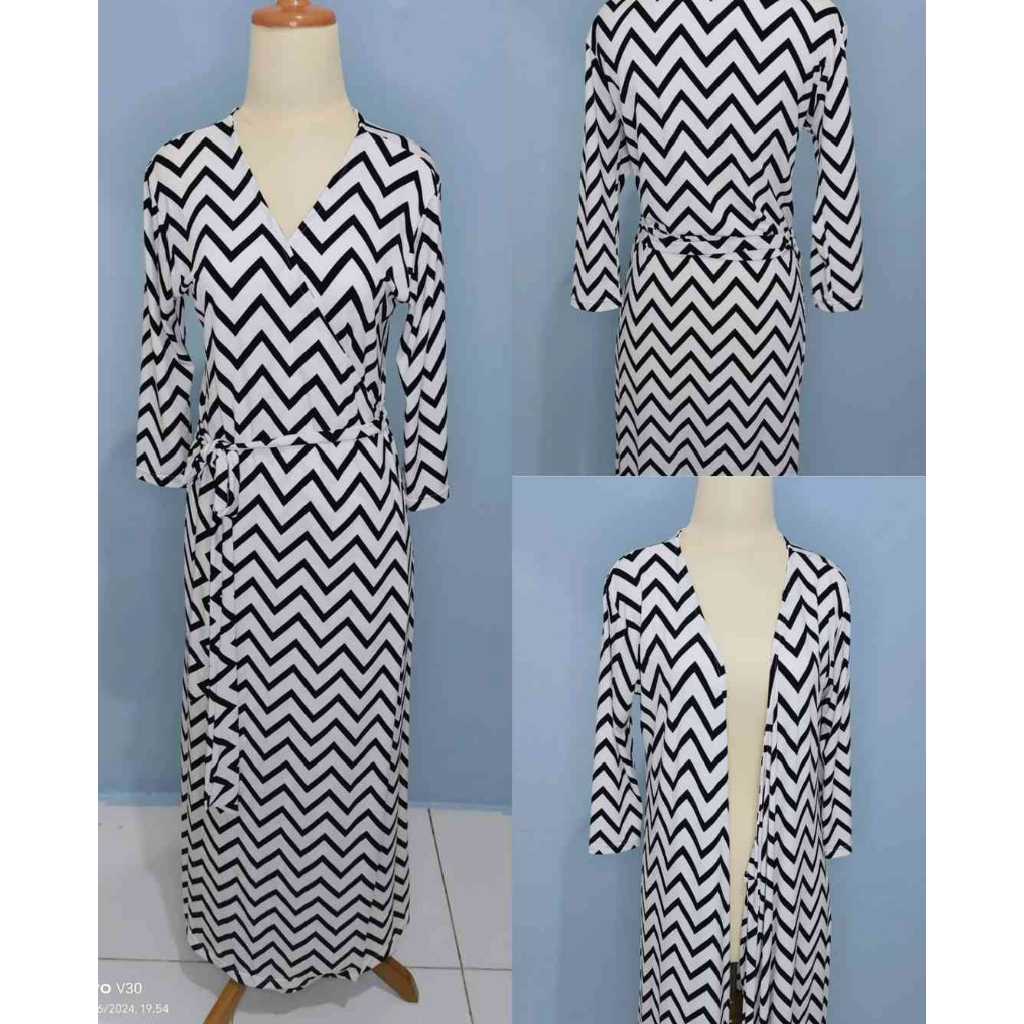 Long Dress Wanita Zig Zag