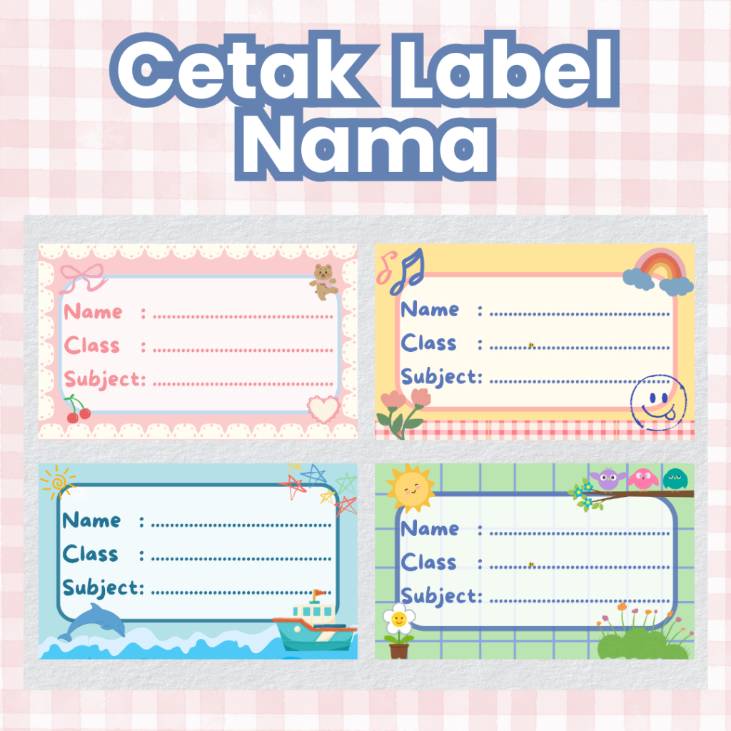 Cetak Label Nama Buku Tulis