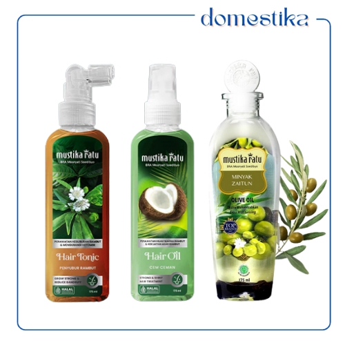 -Domestika- MUSTIKA RATU HAIR CARE - HAIR TONIC MINYAK ZAITUN SHAMPOO BAYAM DAUN LANDEP HAIR TONIC C