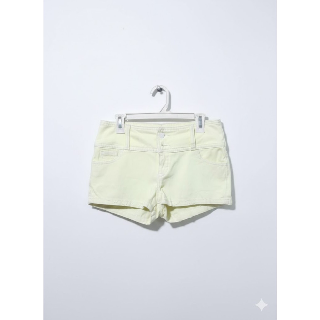 hot pants ijo stabilo polos branded wanita