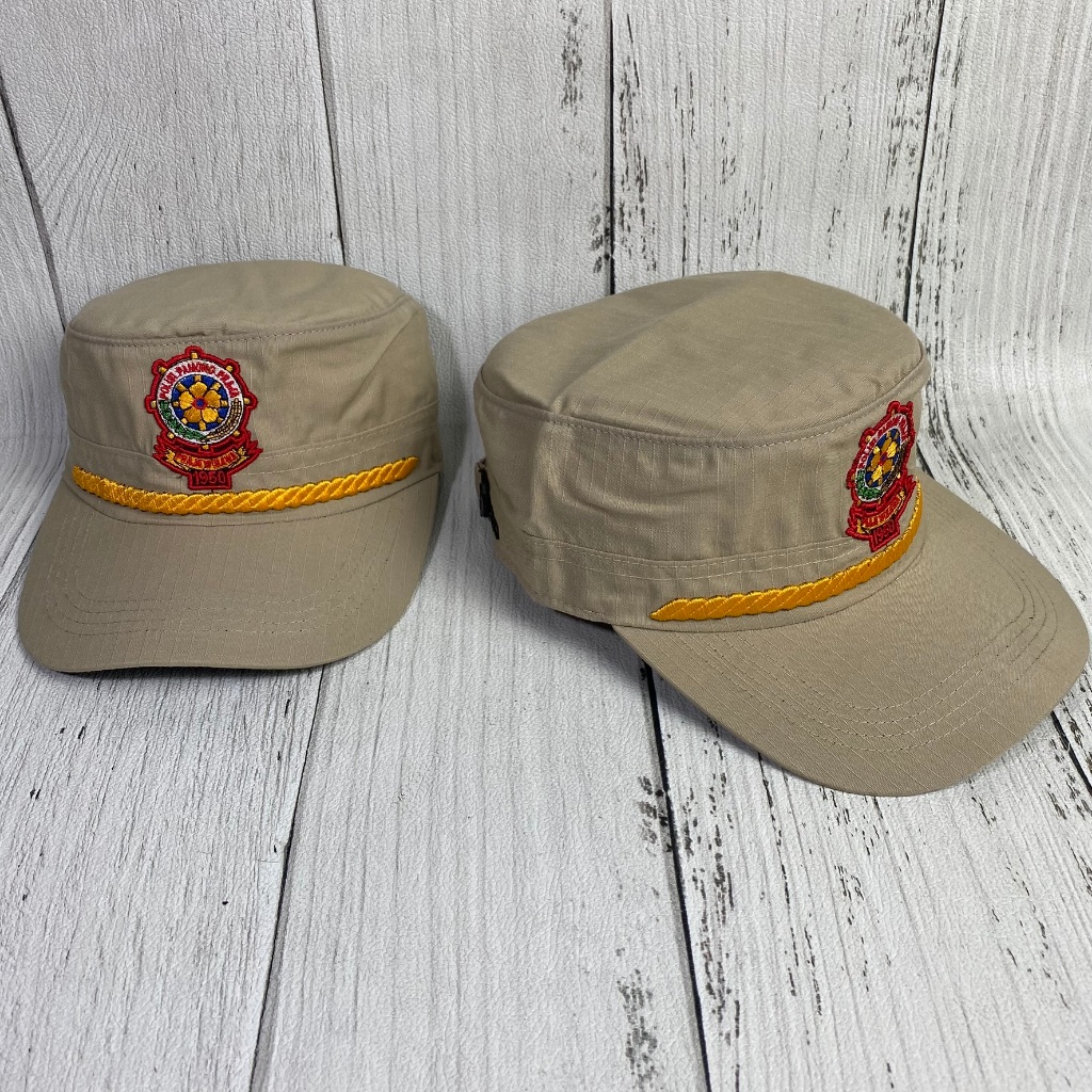 Topi Komando SATPOL PP Logo Bordir Topi PERWIRA POL PP Model COMANDO Cream