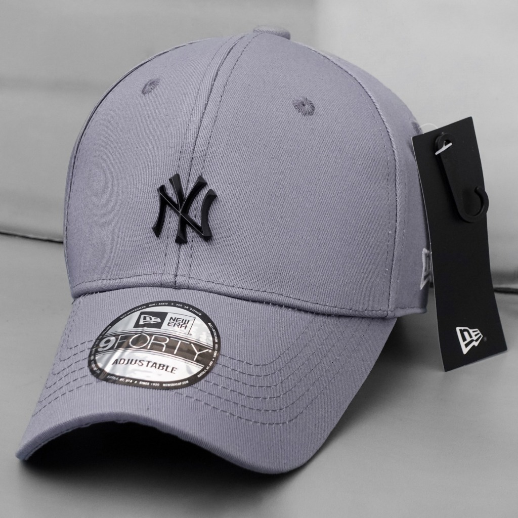 Topi NY MLB Logo Besi Topi Baseball Pria Import Mirror Metalic Logo