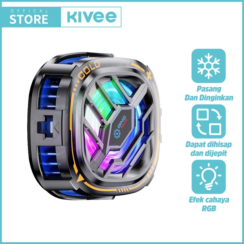KIVEE Fan Cooler Fancooler Radiator Gaming Cooler SRQ-021 RGB 5000 RPM For Phone HP IPhone Original