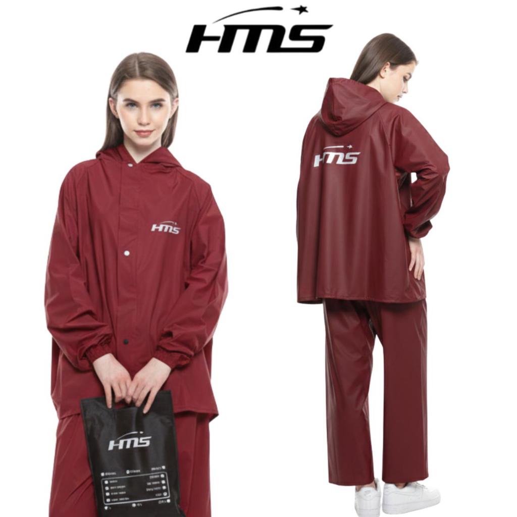 JAS HUJAN SETELAN PRIA WANITA MERAH MAROON