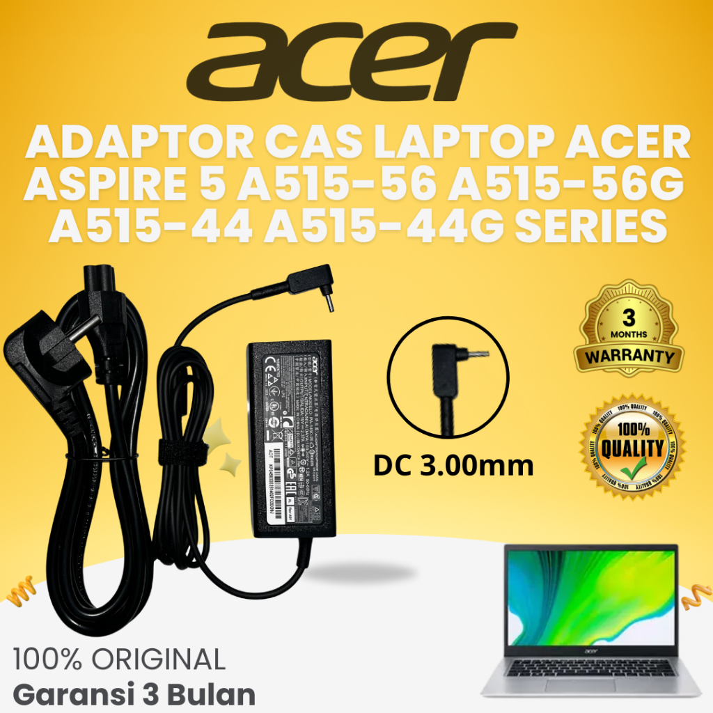 ADAPTOR CAS CHARGER ACER ASPIRE 5 A515-56 A515-56G A515-44 A515-44G Series  19V 2A ORIGINAL