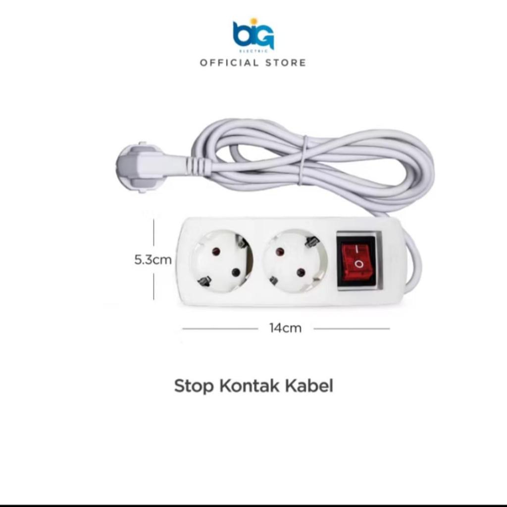 Stop Kontak Arde + Saklar + Kabel 3 Meter DUTRON 2 Lubang - DV-SKK-23