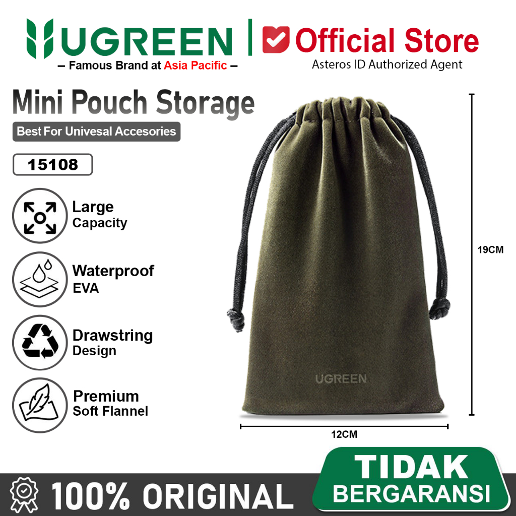 UGREEN Drawstring Pouch Storage Bag Tas Serut Power Bank Hp 15108