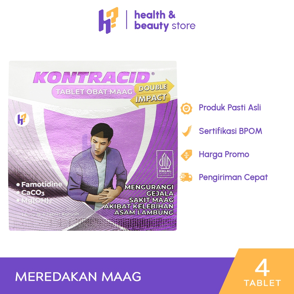 KONTRACID 1 STRIP 4 TABLET | OBAT MAAG, GERD, KEMBUNG, ASAM LAMBUNG