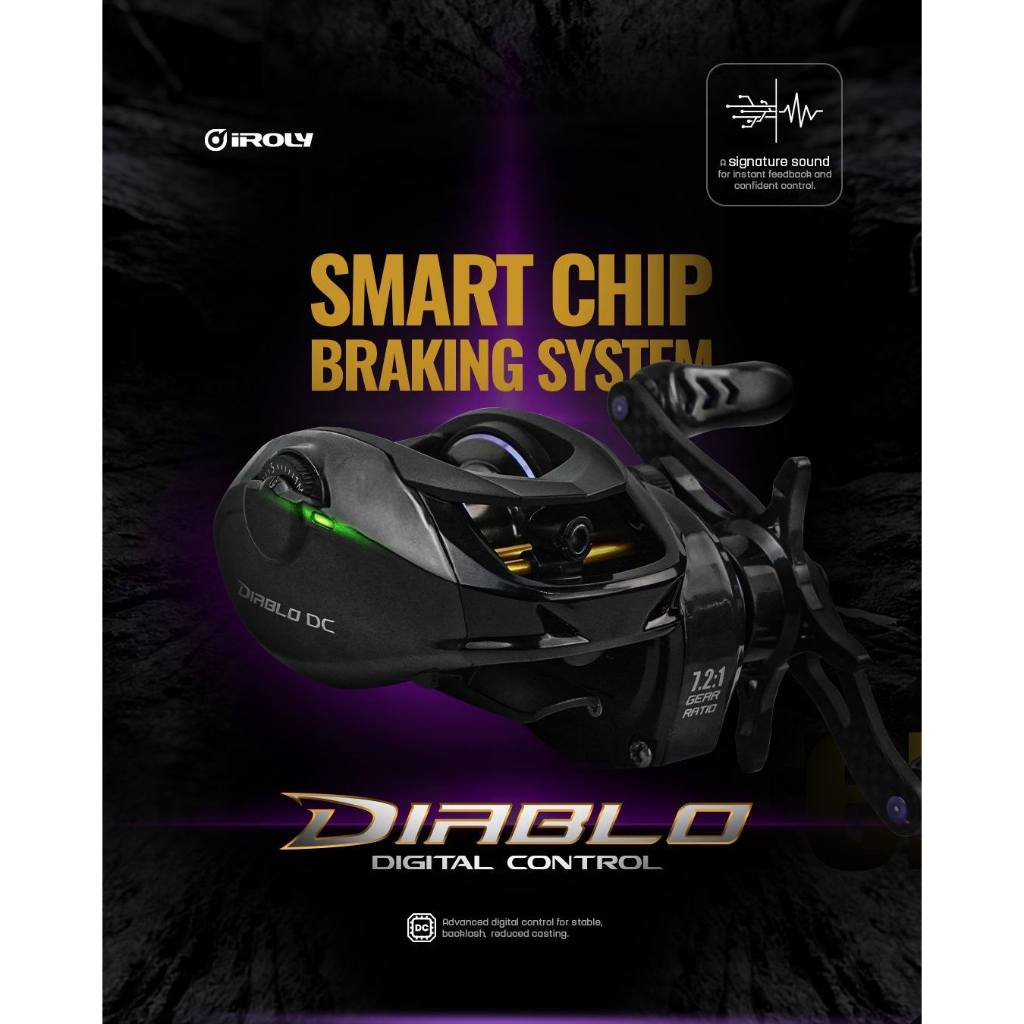 Reel BC/BAITCASTING IROLY DIABLO DIGITAL CONTROL 150L (LEFT HANDLE)