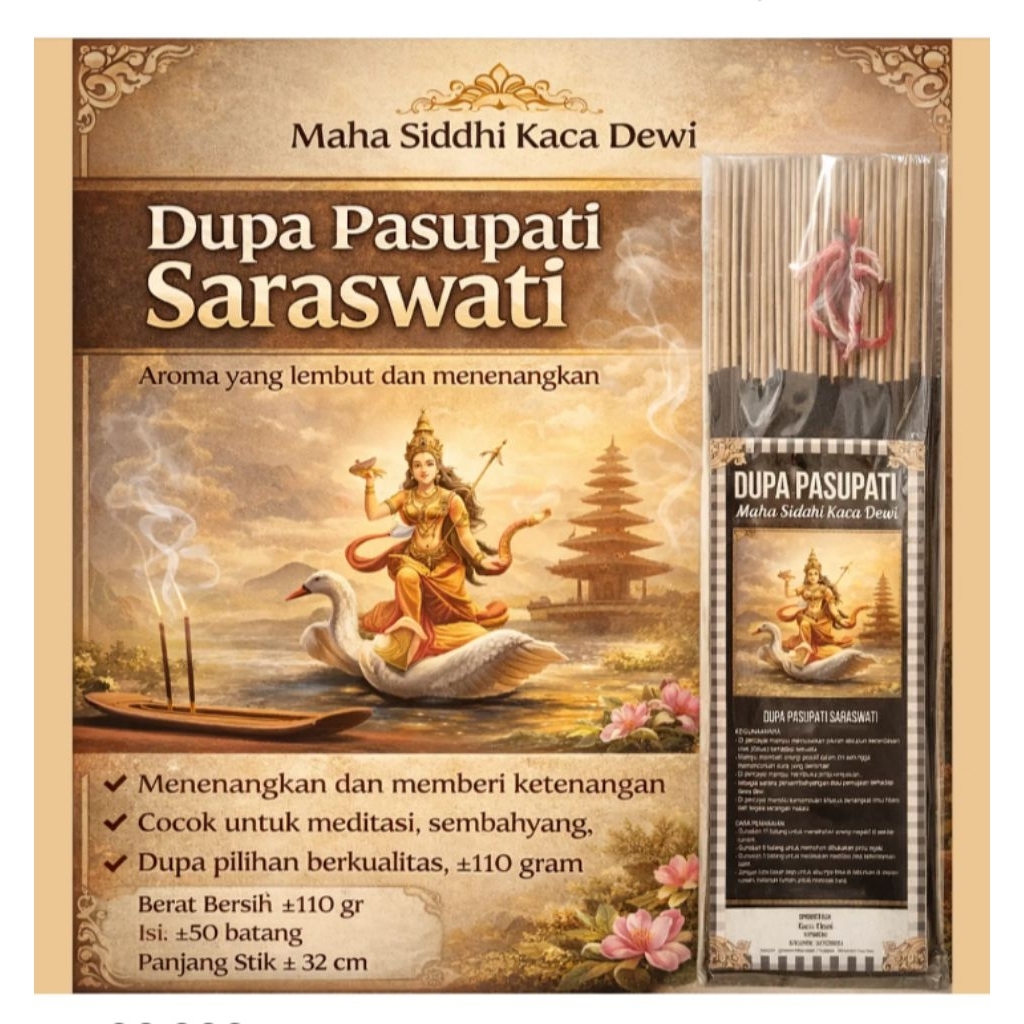 Dupa Pasupati Saraswati 110 gram - Maha Siddhi Kaca Dewi