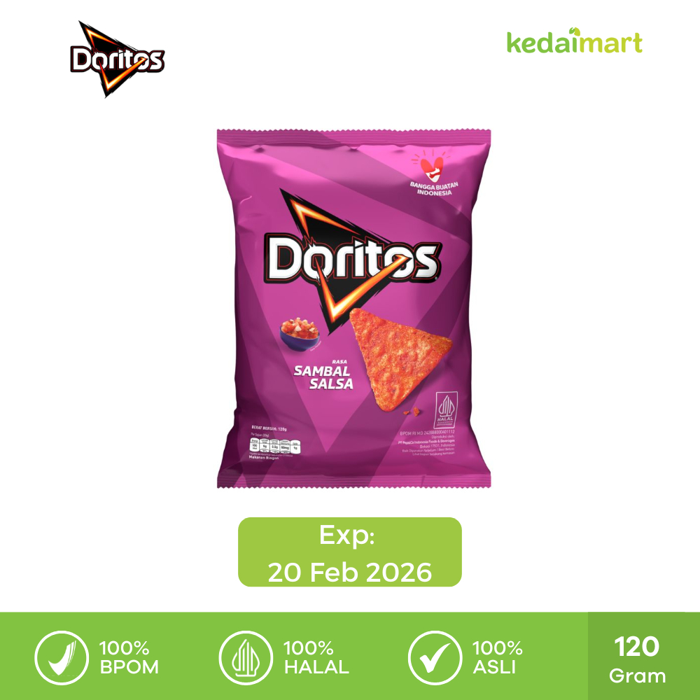 Clearance Sale - Doritos Snack Tortilla Chips Rasa Sambal Salsa 120 Gram